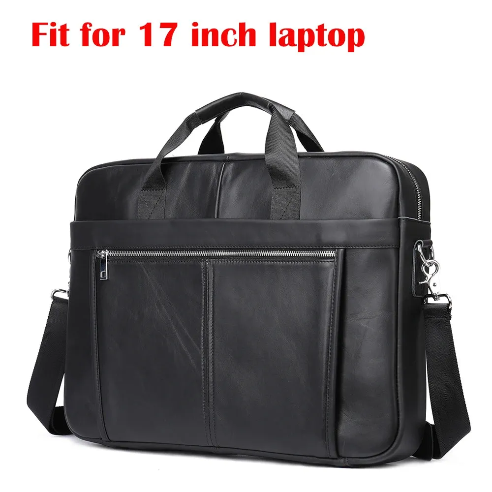 Men's Briefcases Messenger Bag Genuine Leather Laptop Bag
