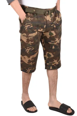Mens Camouflage Shorts With Belt