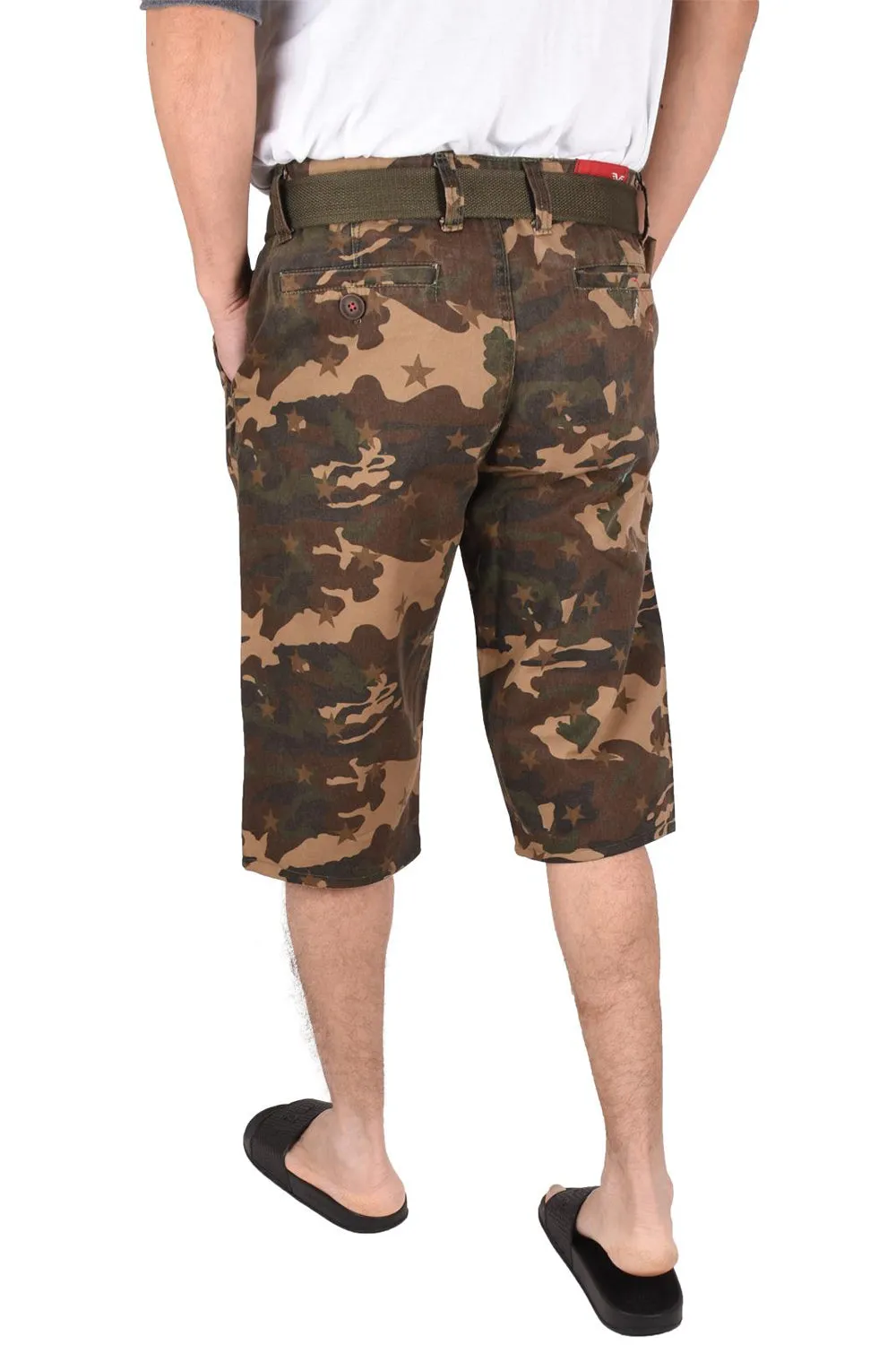 Mens Camouflage Shorts With Belt
