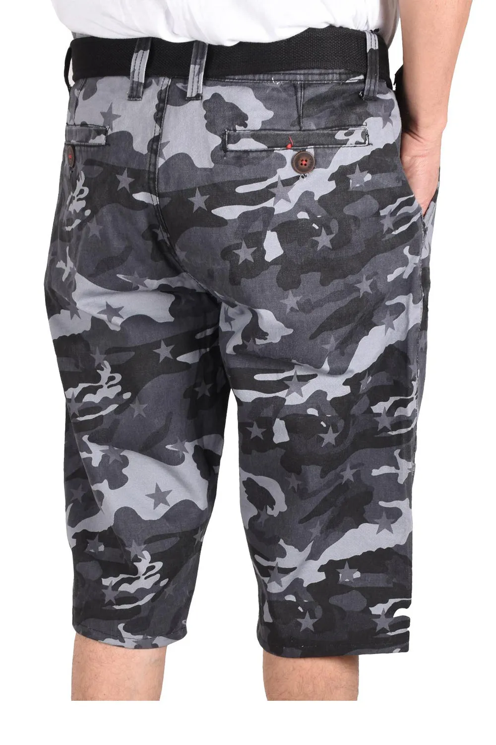 Mens Camouflage Shorts With Belt