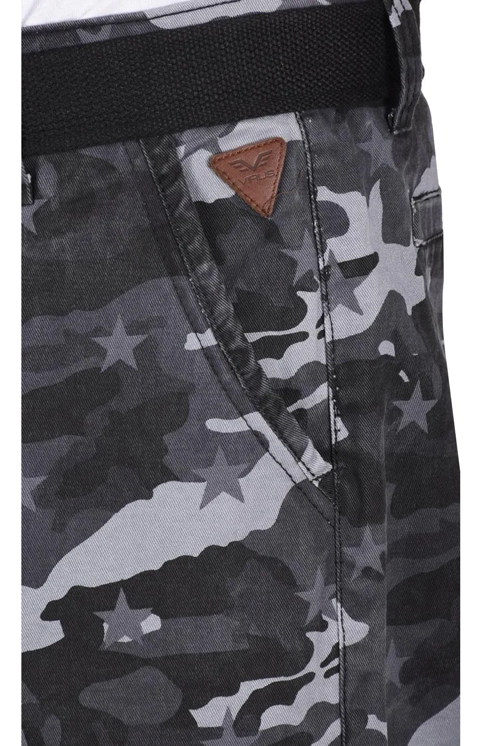 Mens Camouflage Shorts With Belt