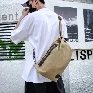 Men's Fashion Large Capacity Canvas Tide Multifunctional Backpacks