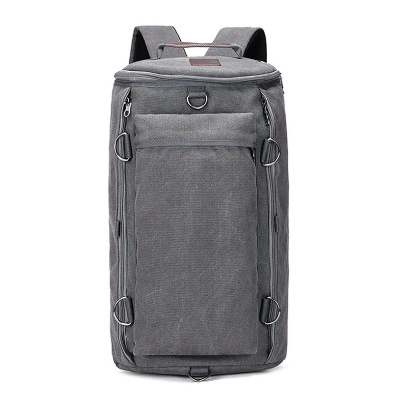 Men's Fashion Large Capacity Cylinder Trend Canvas Backpacks
