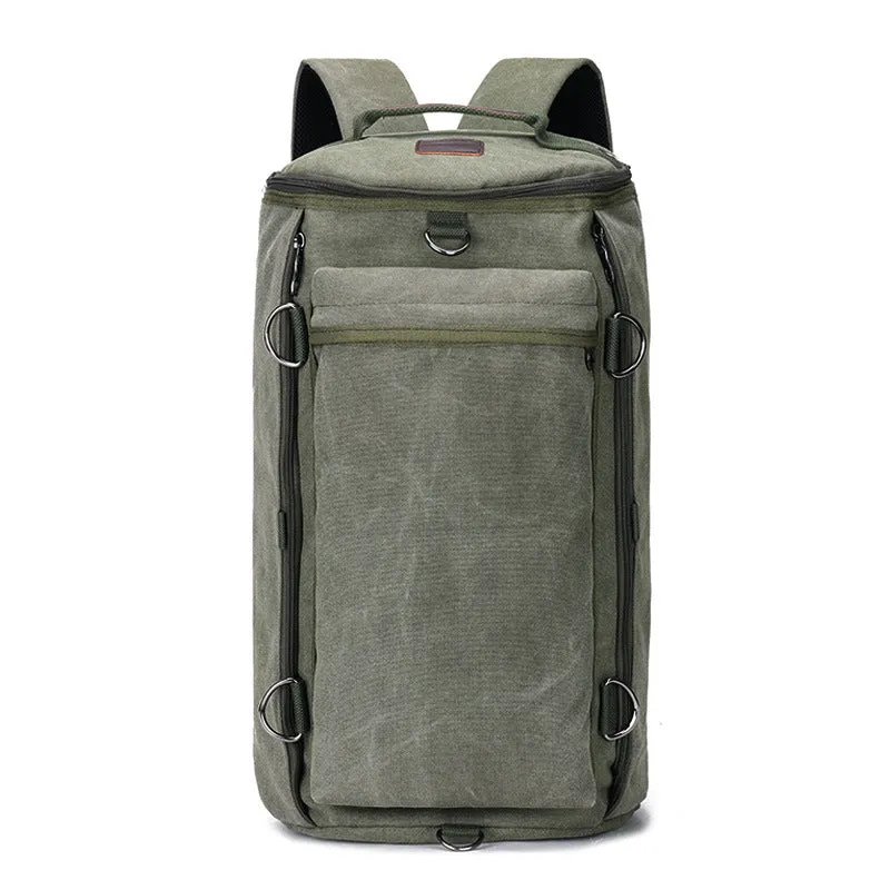 Men's Fashion Large Capacity Cylinder Trend Canvas Backpacks