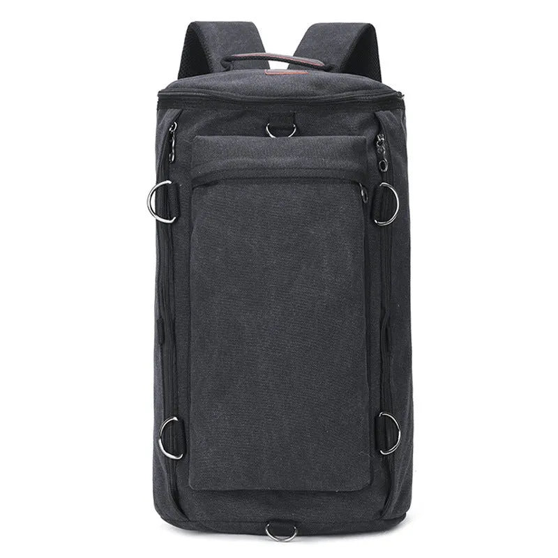Men's Fashion Large Capacity Cylinder Trend Canvas Backpacks