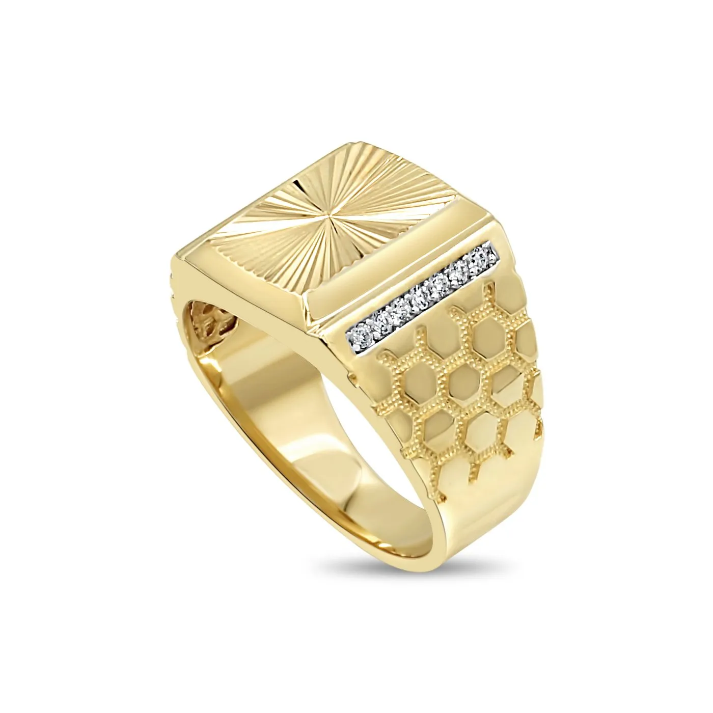 Men's Fashion Ring with CZ in 10kt Gold