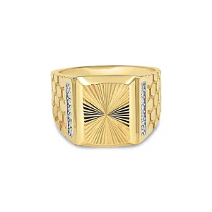 Men's Fashion Ring with CZ in 10kt Gold