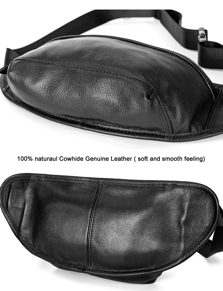 Men's Genuine Leather Waist Bag Chest Pack