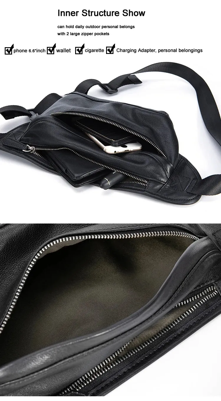 Men's Genuine Leather Waist Bag Chest Pack
