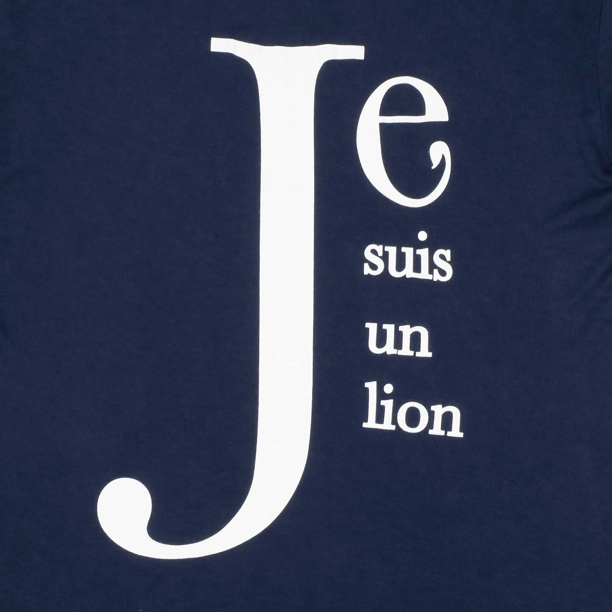 Men's - Je Suis un Lion Navy Blue Crew Neck T-Shirt