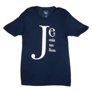 Men's - Je Suis un Lion Navy Blue Crew Neck T-Shirt