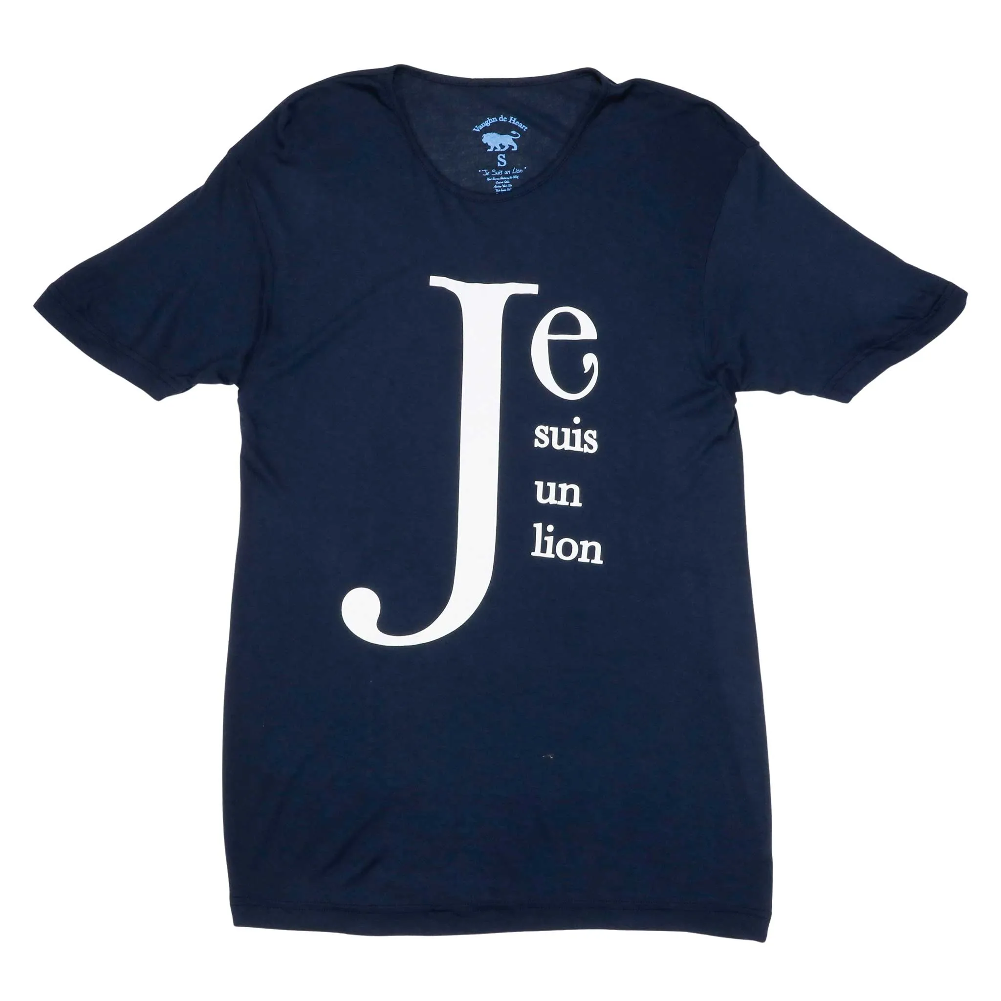 Men's - Je Suis un Lion Navy Blue Crew Neck T-Shirt