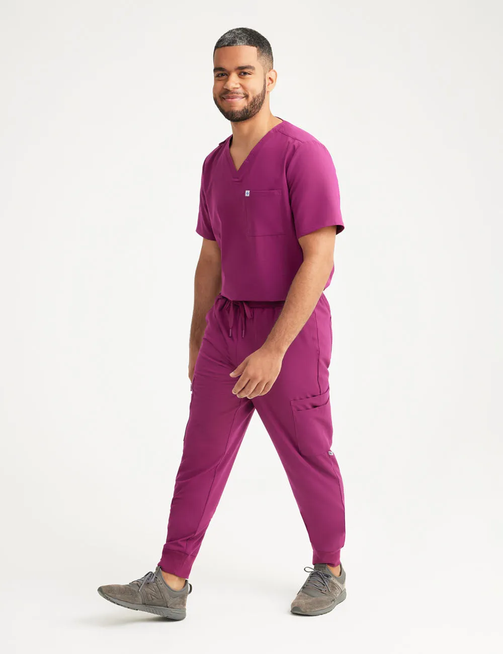 Mens Jogger Scrub Pants - Burgundy