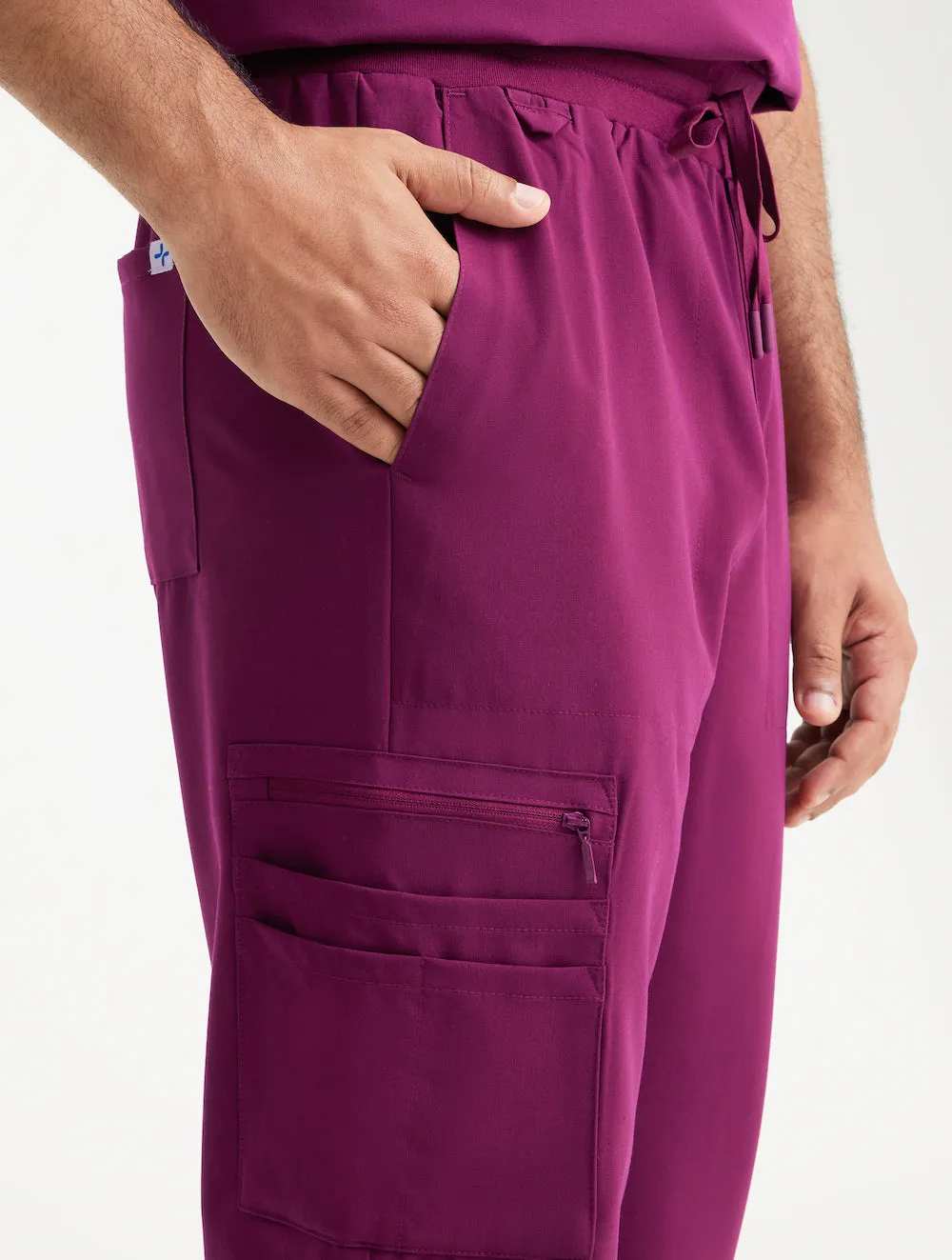 Mens Jogger Scrub Pants - Burgundy