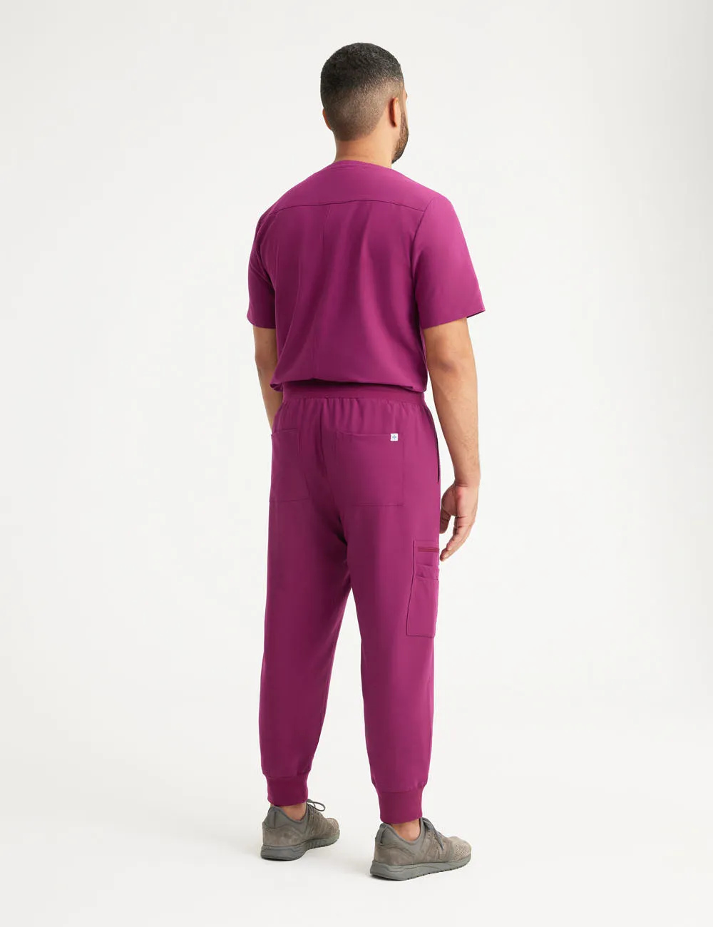 Mens Jogger Scrub Pants - Burgundy