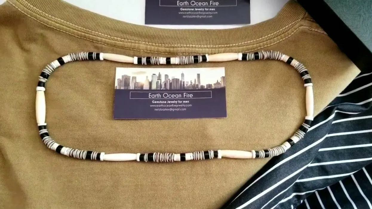 Men's Monochromatic Beaded Necklace