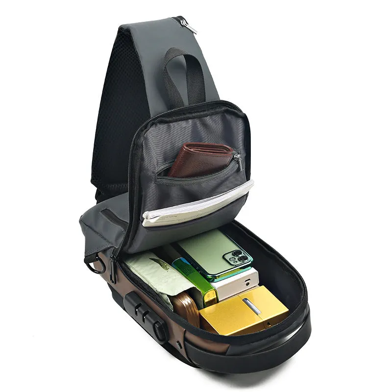 Men's Motorcycle Password Fashion Leisure Multifunctional Business Men's Chest Bags