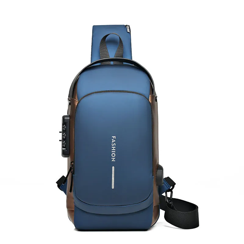 Men's Motorcycle Password Fashion Leisure Multifunctional Business Men's Chest Bags