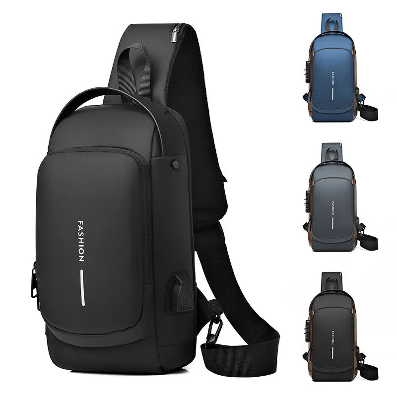 Men's Motorcycle Password Fashion Leisure Multifunctional Business Men's Chest Bags