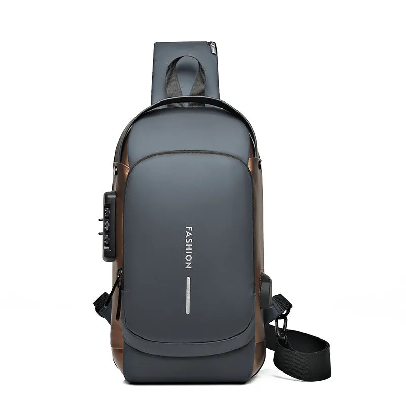 Men's Motorcycle Password Fashion Leisure Multifunctional Business Men's Chest Bags