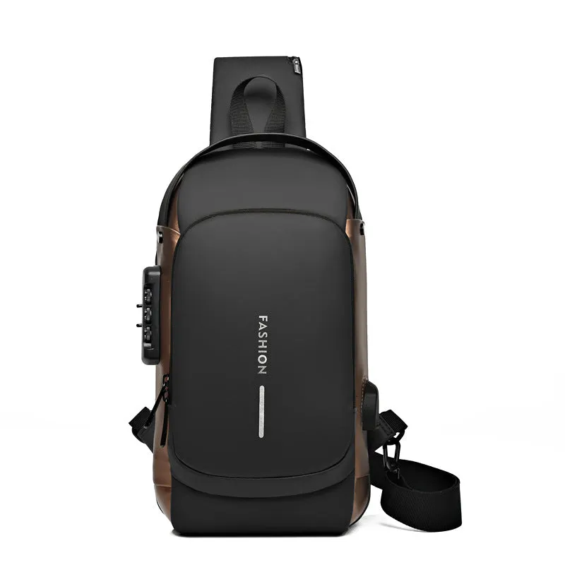 Men's Motorcycle Password Fashion Leisure Multifunctional Business Men's Chest Bags