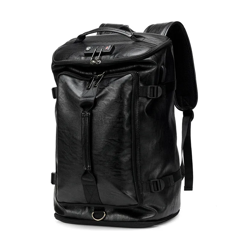 Men's Multifunctional College Style Retro Password Backpacks