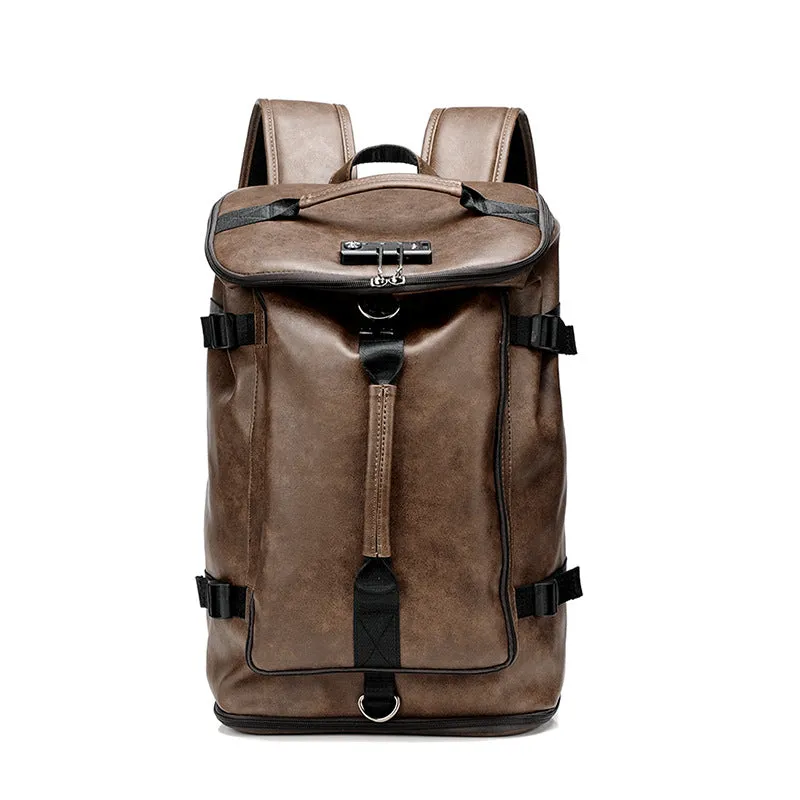 Men's Multifunctional College Style Retro Password Backpacks