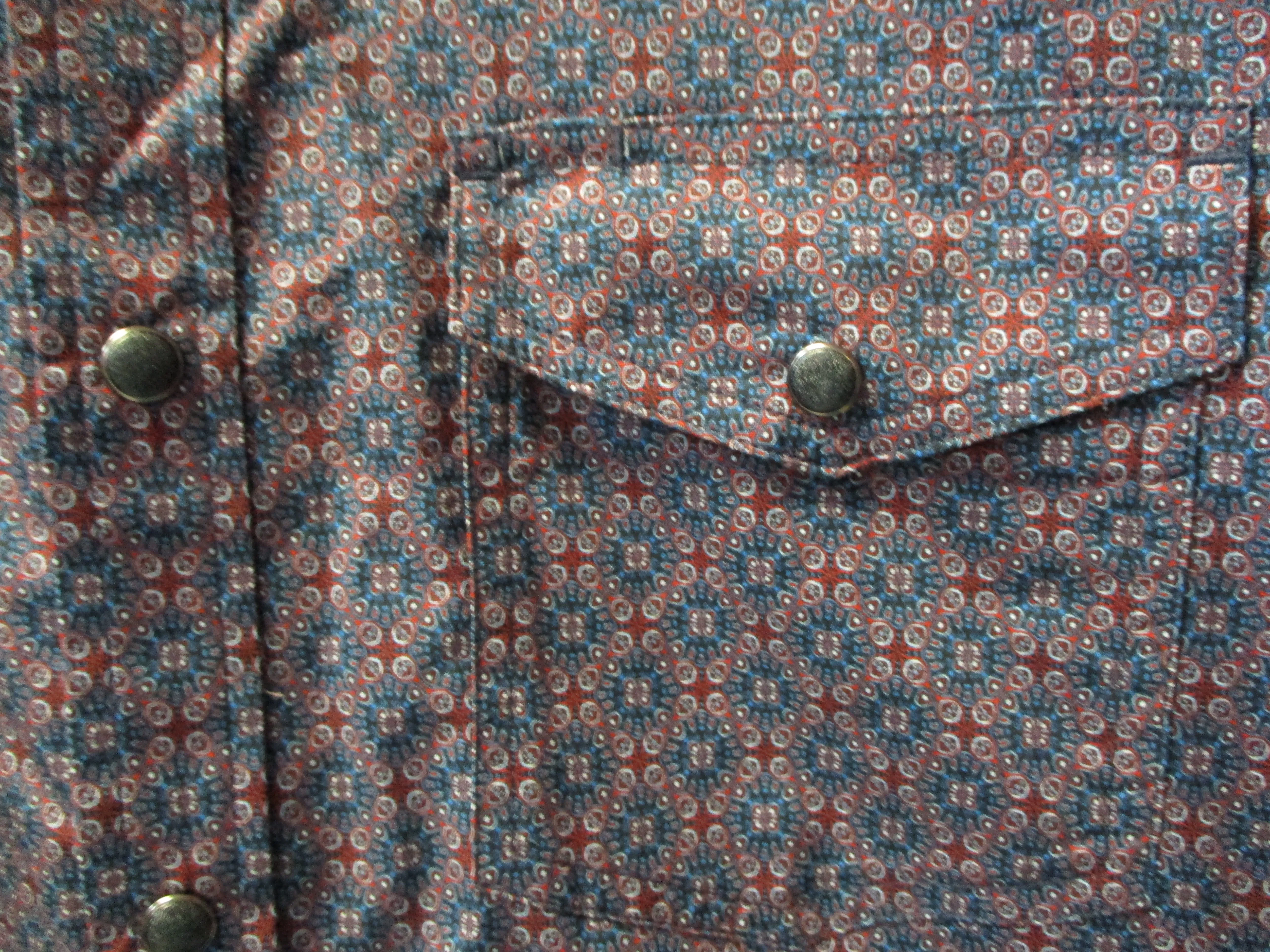 Men's Navy Medallion Western Shirt