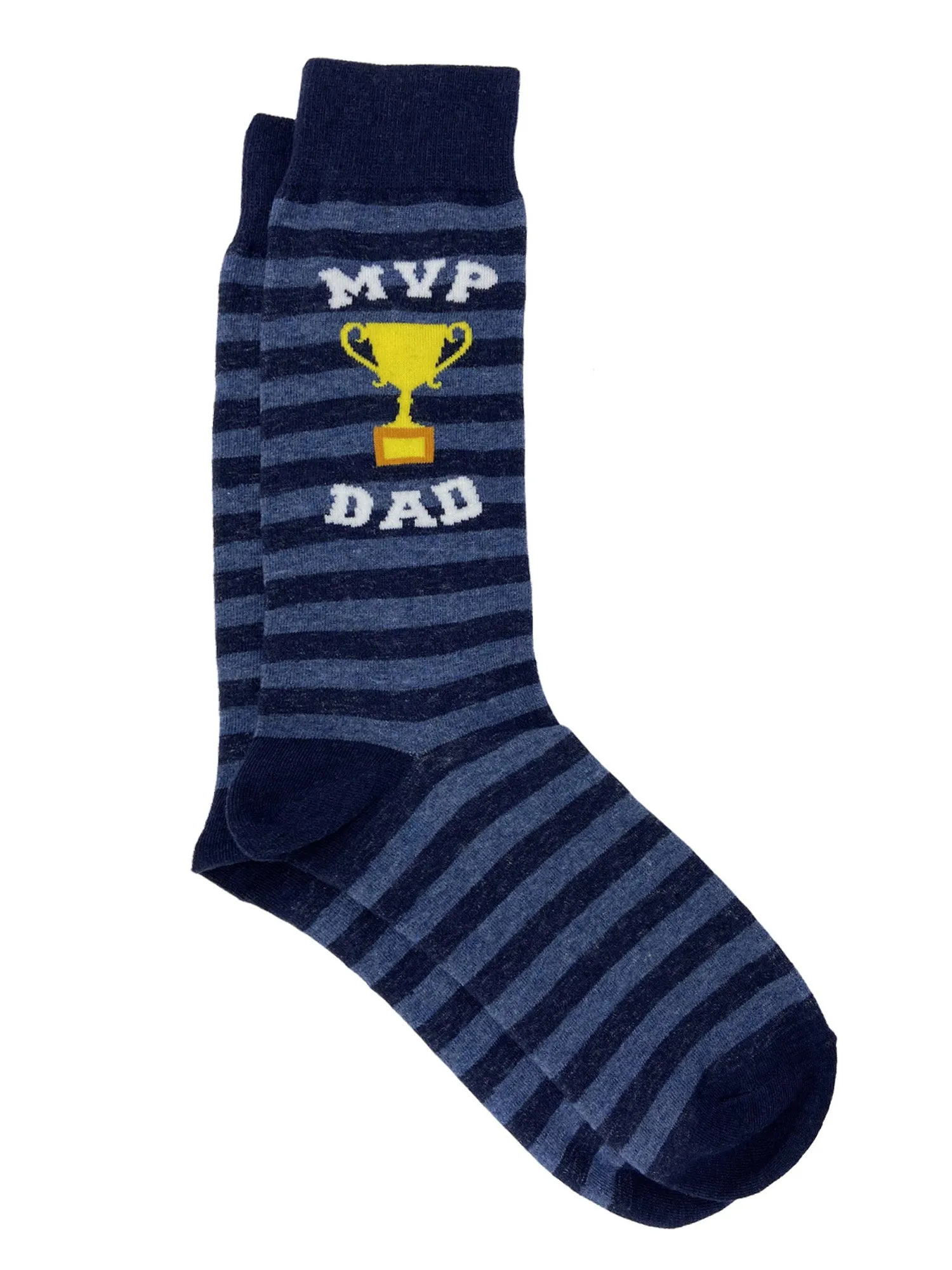 Men's Novelty Fun Socks #1 Dad & "MVP Dad" Trophy 2-Pair Father's Gift Set