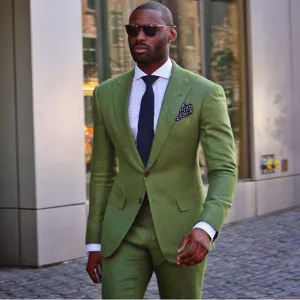 Men's Olive Green Two-Piece Suit