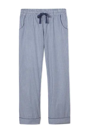 Men's Poplin Pajama Pants in Navy Stripe