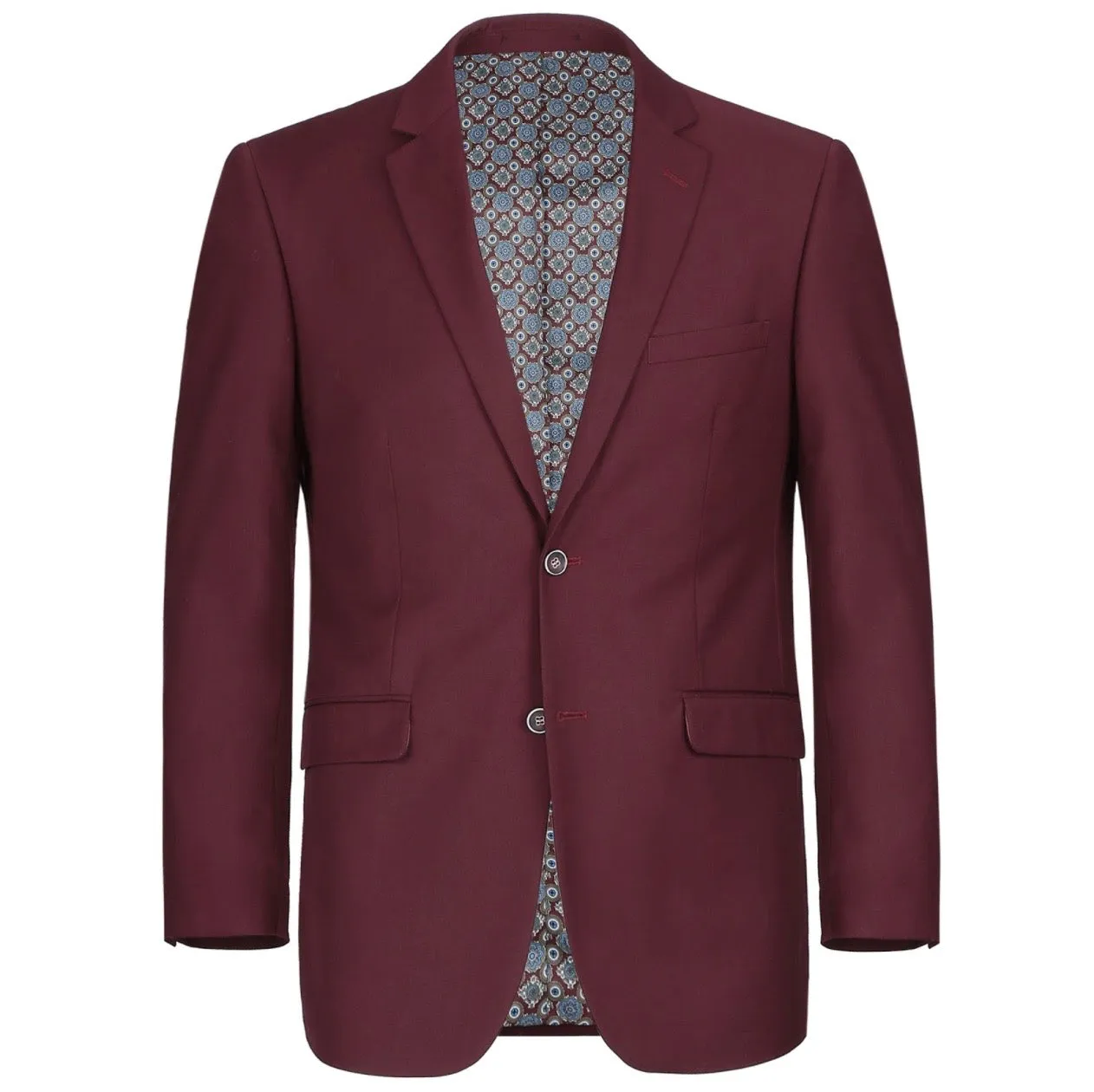 Men's Renoir Two Piece Burgundy Slim Fit Suit