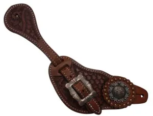 Mens Spur Straps With Crossed Guns Concho