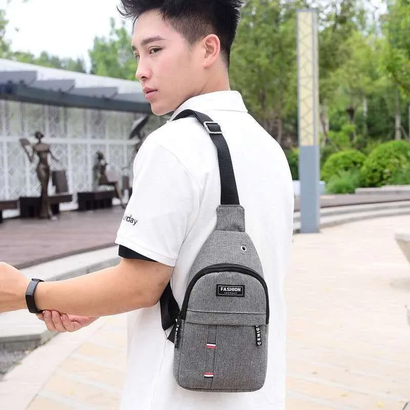 Men's Trendy Solid Color Mobile Business Men's Chest Bags