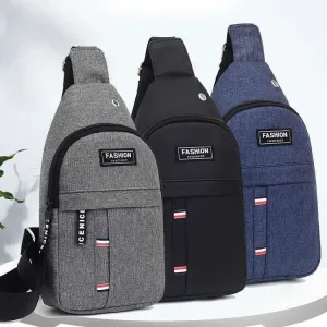 Men's Trendy Solid Color Mobile Business Men's Chest Bags