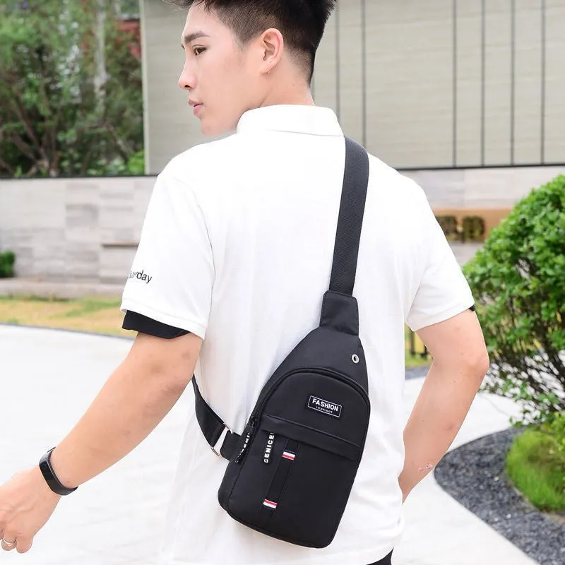 Men's Trendy Solid Color Mobile Business Men's Chest Bags
