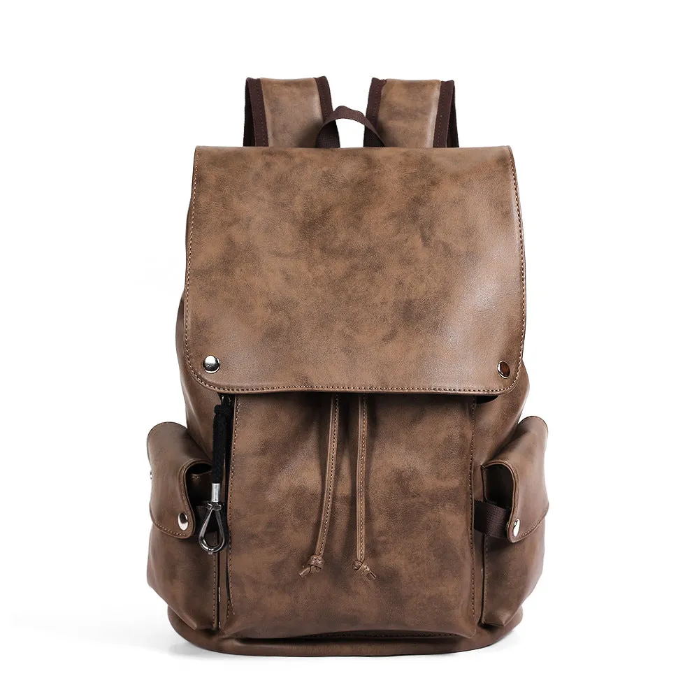 Men's Vintage Trendy Youth College Leather Backpacks