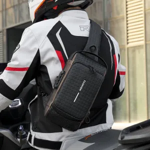 Men's Weaving Motorcycle Large Capacity Charging Men's Chest Bags