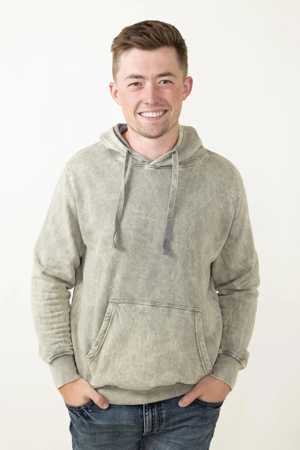 Mineral Wash Hoodie for Men in Khaki | 708MW-KHAKI
