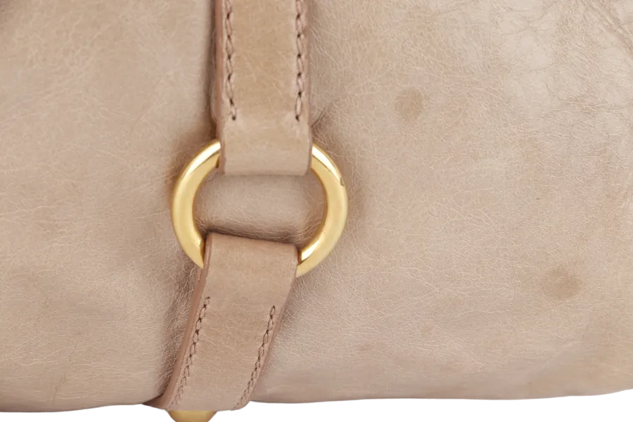 MIU MIU 2WAY BOW RIBBON HANDBAG BEIGE LEATHER WITH DUST COVER