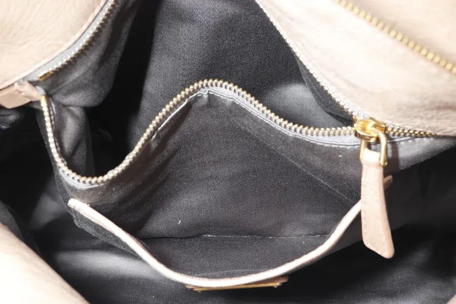 MIU MIU 2WAY BOW RIBBON HANDBAG BEIGE LEATHER WITH DUST COVER