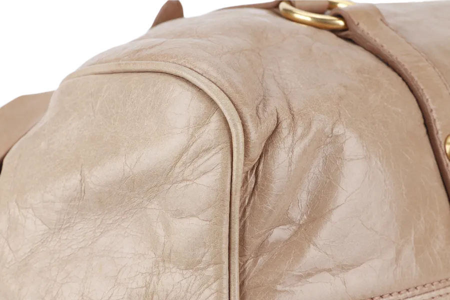 MIU MIU 2WAY BOW RIBBON HANDBAG BEIGE LEATHER WITH DUST COVER