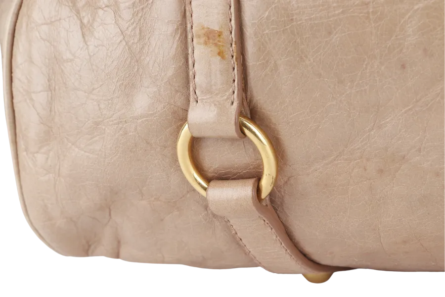 MIU MIU 2WAY BOW RIBBON HANDBAG BEIGE LEATHER WITH DUST COVER