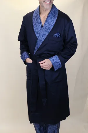 Navy Blue & Paisley Robe