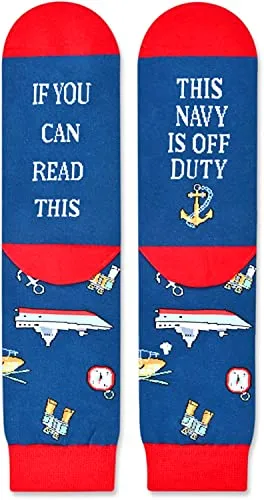 Navy Off Duty Socks, Gift For Navy, Birthday, Retirement, Anniversary, Christmas, Gift For Him, Present for Navy, Men Navy Socks