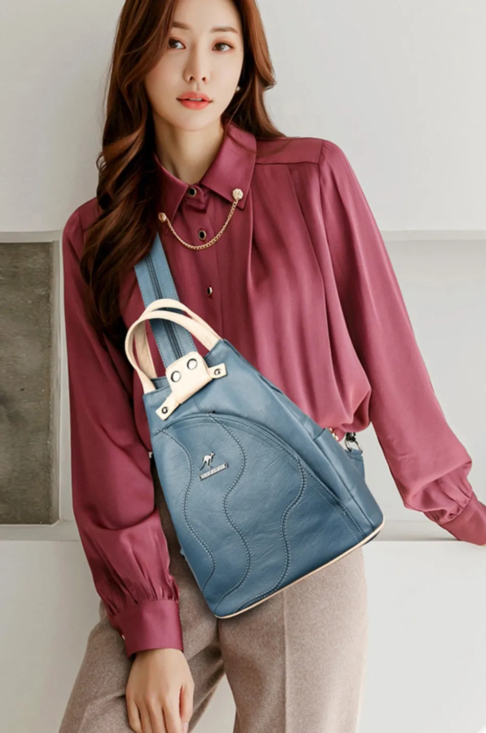 New Multifunctional Fashion Backpack For Women High Quality Leather Retro Backpack