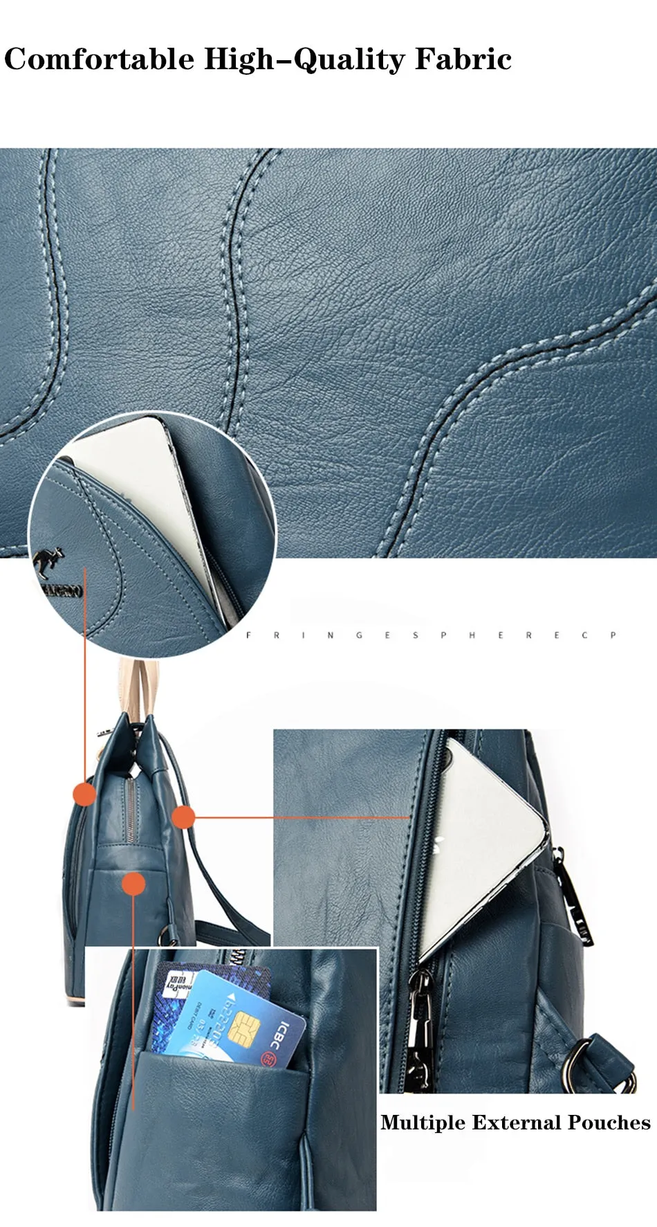 New Multifunctional Fashion Backpack For Women High Quality Leather Retro Backpack