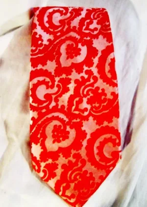 NEW Vtg OLEG CASSINI by BURMA MACY'S MENS STORE Neck TIE Necktie Vtg RED PINK