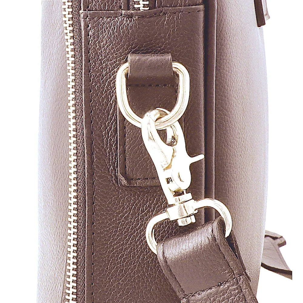 Norde Brown Milled Leather Laptop Briefcase