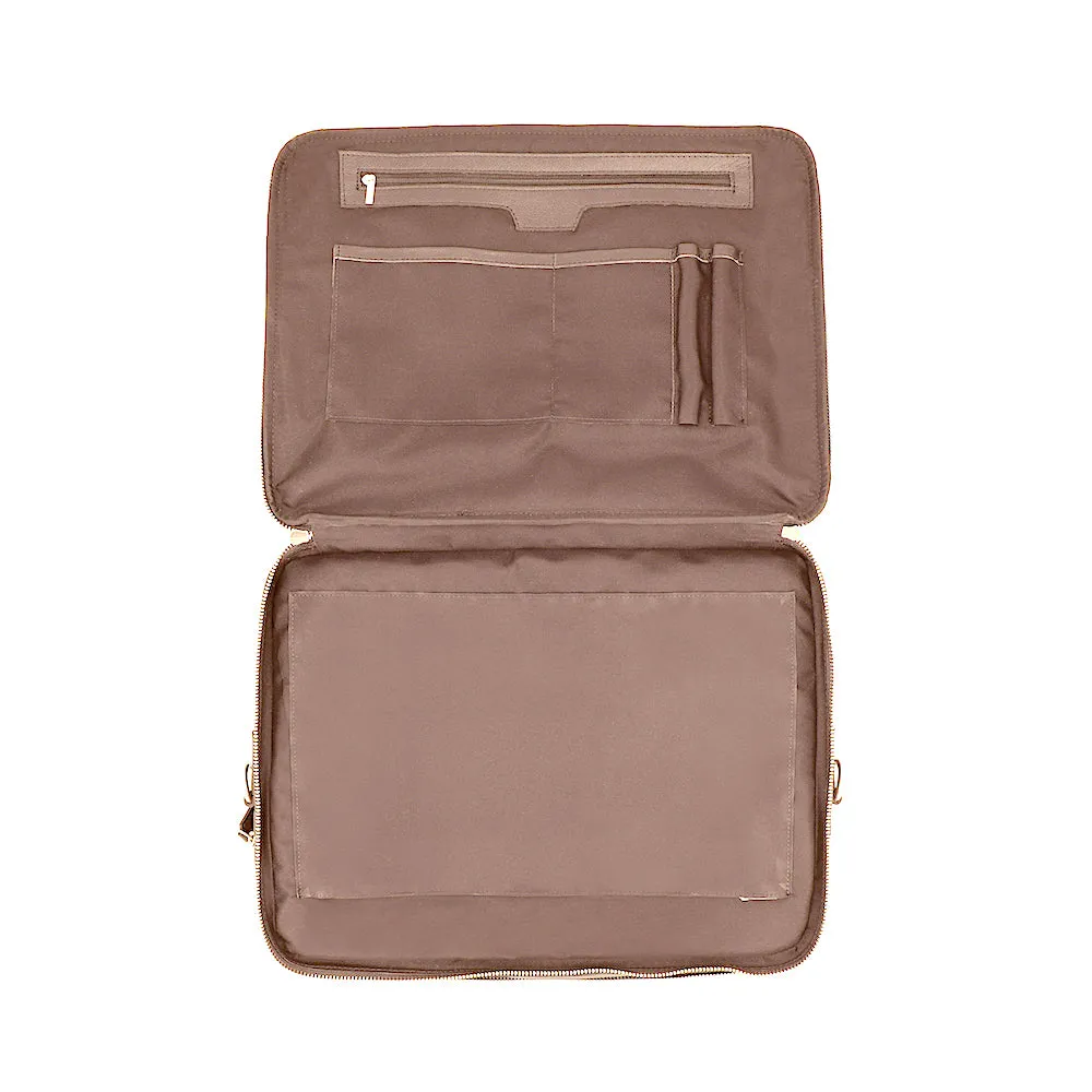 Norde Brown Milled Leather Laptop Briefcase